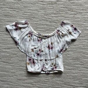 LA hearts floral off the shoulder blouse